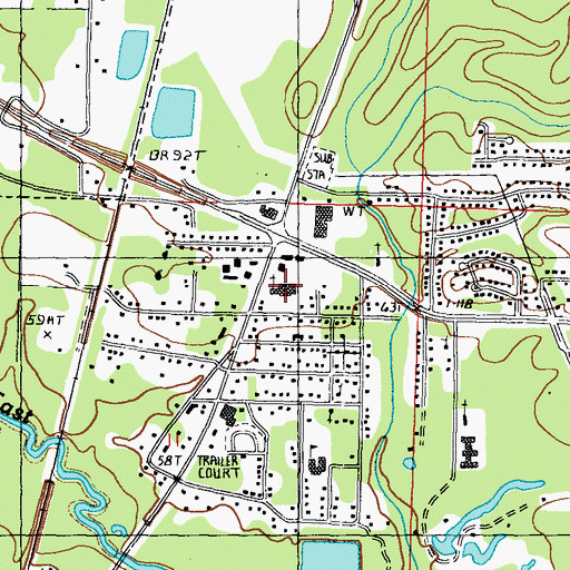 Topographic Map of Roseland Park Baptist Church, MS