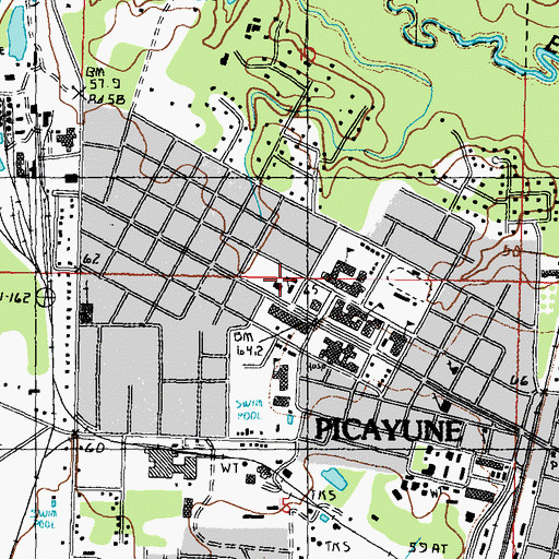 Topographic Map of Saint Charles Catholic Church, MS