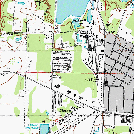 Topographic Map of Saint Matthews Baptist Church, MS