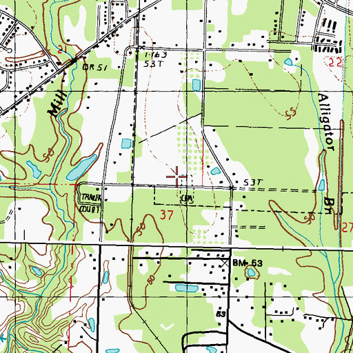 Topographic Map of Solid Rock Church, MS
