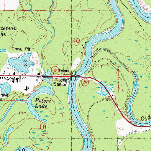 Topographic Map of Strahans Ferry (historical), MS