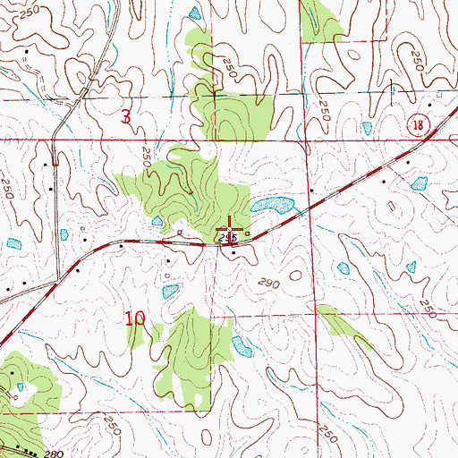 Topographic Map of Alabama School (historical), MS