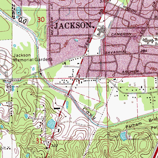Topographic Map of Amazing Grace Pentecostal Holiness Church, MS