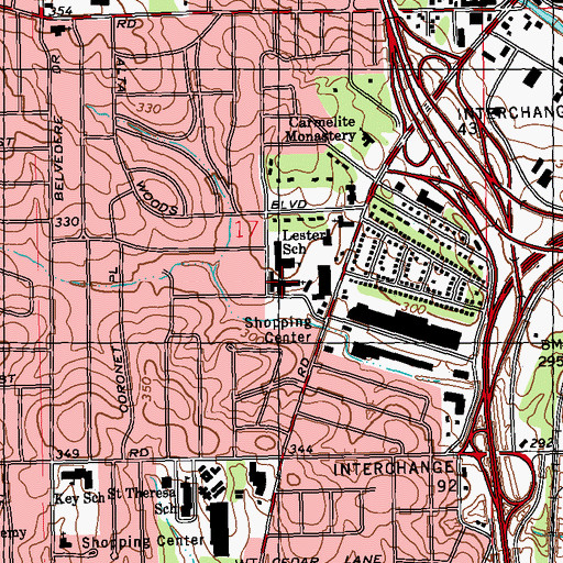 Topographic Map of Alta Woods Baptist Church, MS