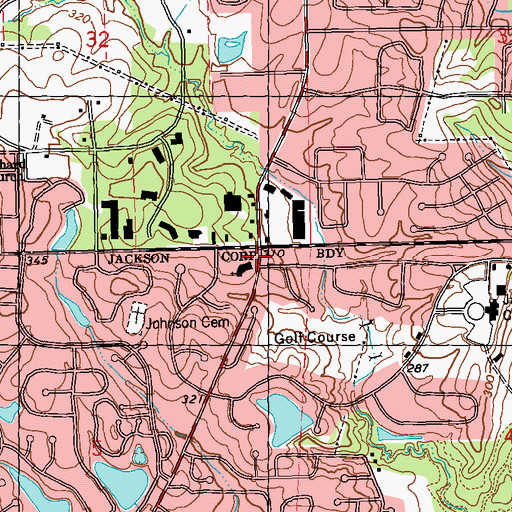 Topographic Map of Ascension Lutheran Church, MS