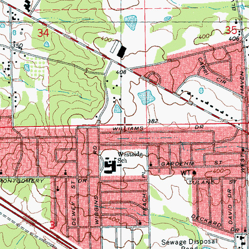 Topographic Map of Bald Prairie, MS