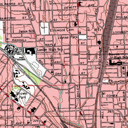 Topographic Map of Bethany Church of the Nazarene, MS