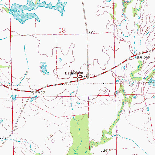 Topographic Map of Bethlehem School (historical), MS