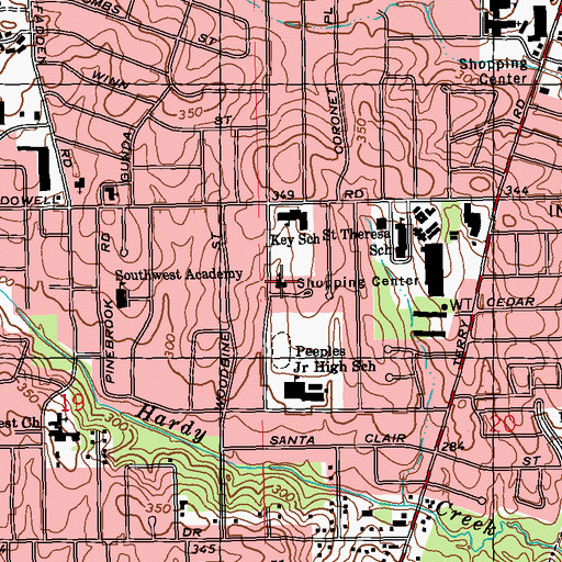 Topographic Map of Belvedere Church of Christ, MS