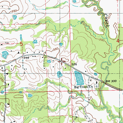 Topographic Map of Big Creek School (historical), MS