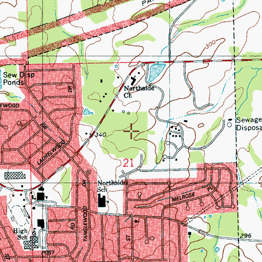 Topographic Map of Breckenridge, MS