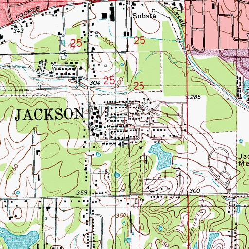 Topographic Map of Briarcliff, MS