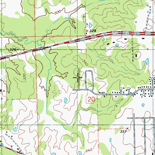Topographic Map of Brookhollow Place, MS