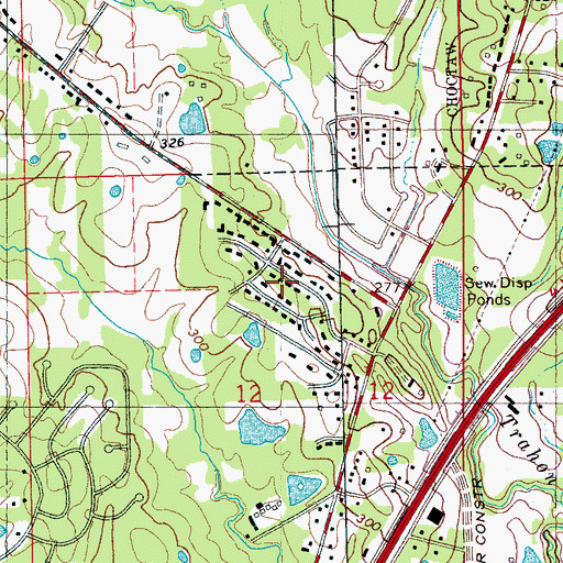 Topographic Map of Brookleigh, MS