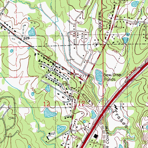 Topographic Map of Brookleigh Baptist Church, MS