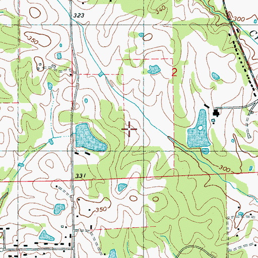Topographic Map of Brookwood, MS