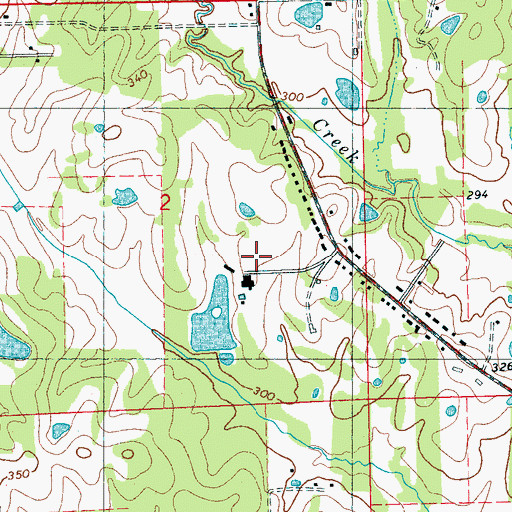 Topographic Map of Brookwood Country Club, MS