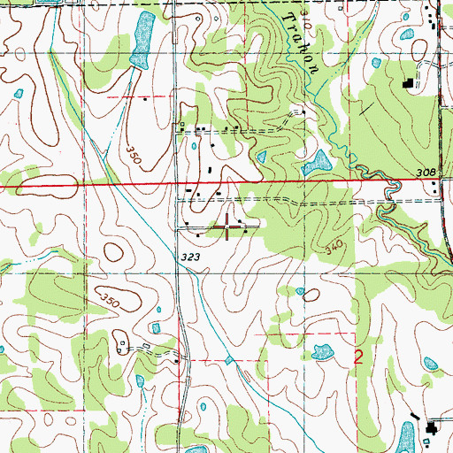 Topographic Map of Brookwood Pines, MS