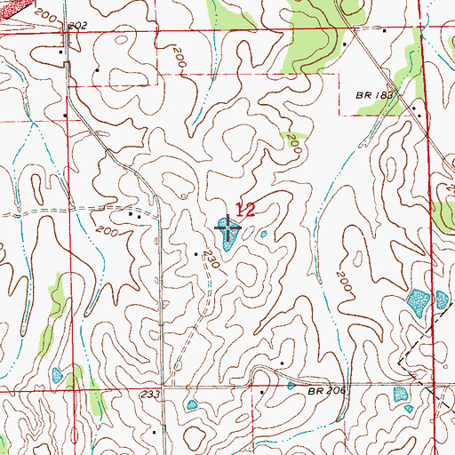 Topographic Map of Bush Pond, MS