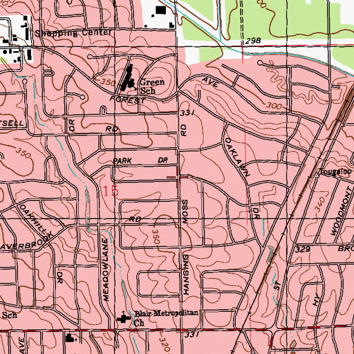 Topographic Map of Calvary Assembly of God Church, MS