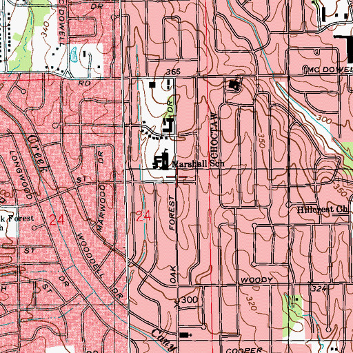 Topographic Map of Capital City Baptist Church, MS