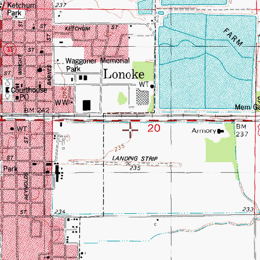 Topographic Map of Township of Lonoke, AR