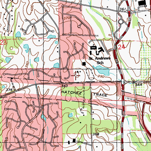 Topographic Map of Choctaw Agency (historical), MS