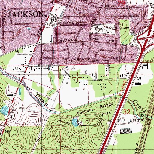 Topographic Map of Choctaw Village, MS