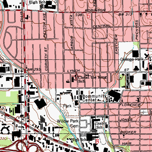 Topographic Map of Christ the King Catholic Church, MS