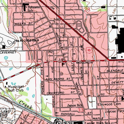 Topographic Map of Church of Christ, MS