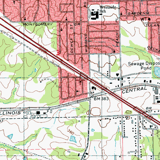 Topographic Map of Church of the First Born House of Prayer, MS