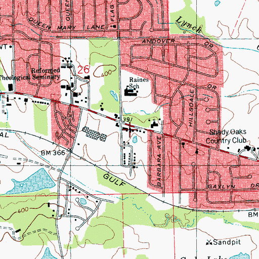Topographic Map of Clinton Boulevard Shopping Center, MS