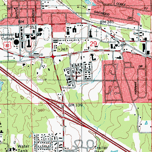 Topographic Map of Clinton Church of Christ, MS