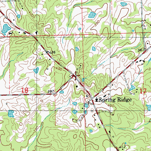 Topographic Map of Coopersville Post Office (historical), MS
