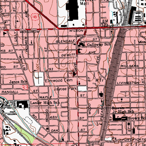 Topographic Map of Crestwood Baptist Church, MS