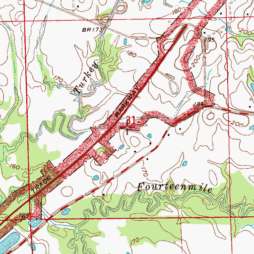 Topographic Map of Dillons Stand (historical), MS