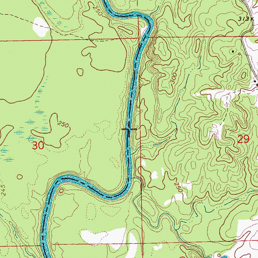 Topographic Map of Dimes Ferry (historical), MS