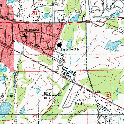 Topographic Map of Easthaven, MS