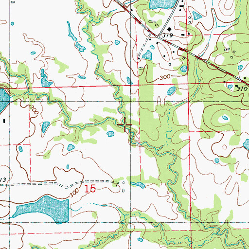 Topographic Map of Eleven Mile Creek, MS