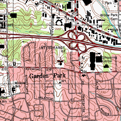 Topographic Map of Ellis Isle Shopping Center, MS