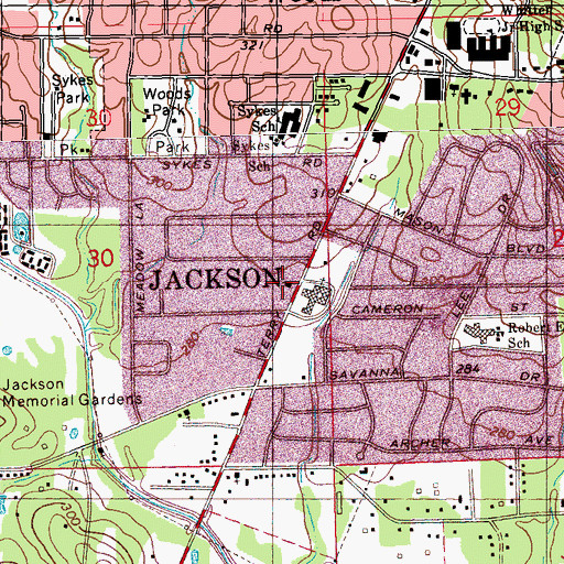 Topographic Map of Emmanuel Church of the Nazarene, MS