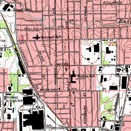 Topographic Map of Faith Presbyterian Church, MS