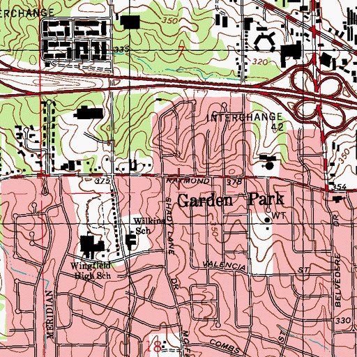 Topographic Map of First Church of the Nazarene, MS