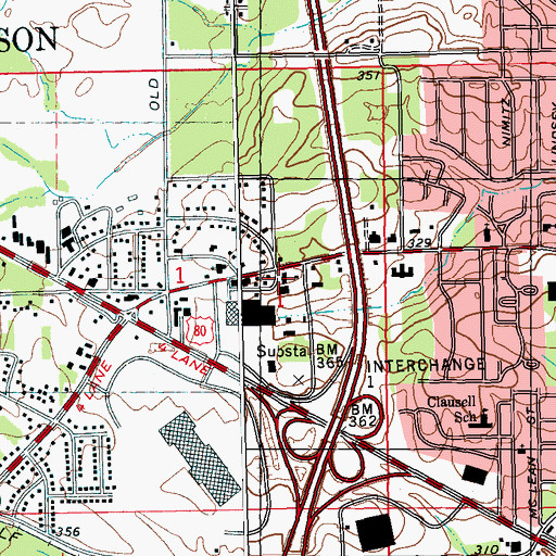 Topographic Map of First Seventh Day Adventist Church, MS
