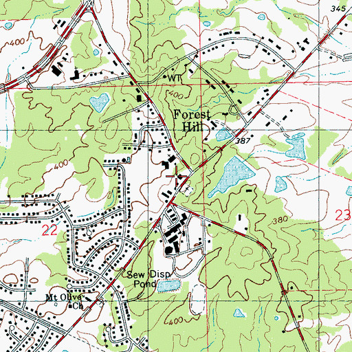 Topographic Map of Forest Hill United Methodist Church, MS