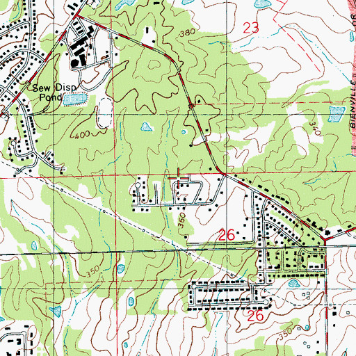 Topographic Map of Forest Park Estates, MS