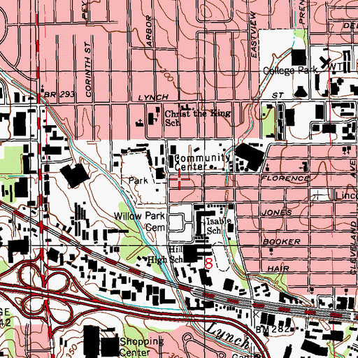 Topographic Map of Free Mission Missionary Baptist Church, MS