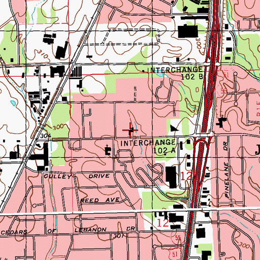Topographic Map of Grace Church of Jackson, MS