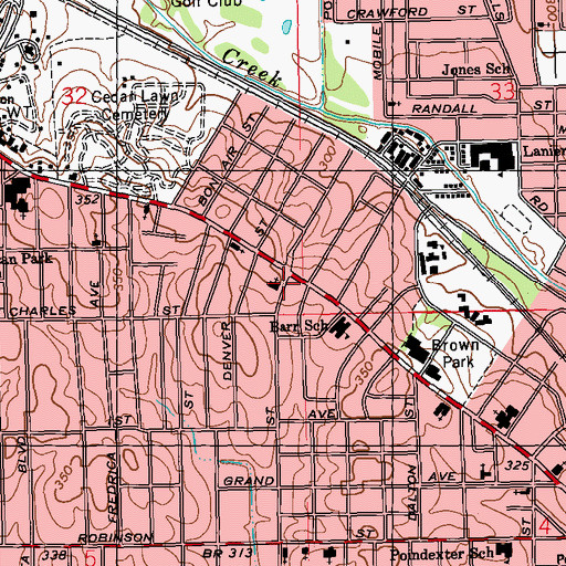 Topographic Map of Greater Alpha and Omega Church, MS