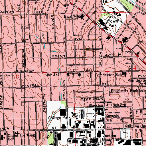 Topographic Map of Greater Bethelehem Temple Apostolic Faith Church, MS